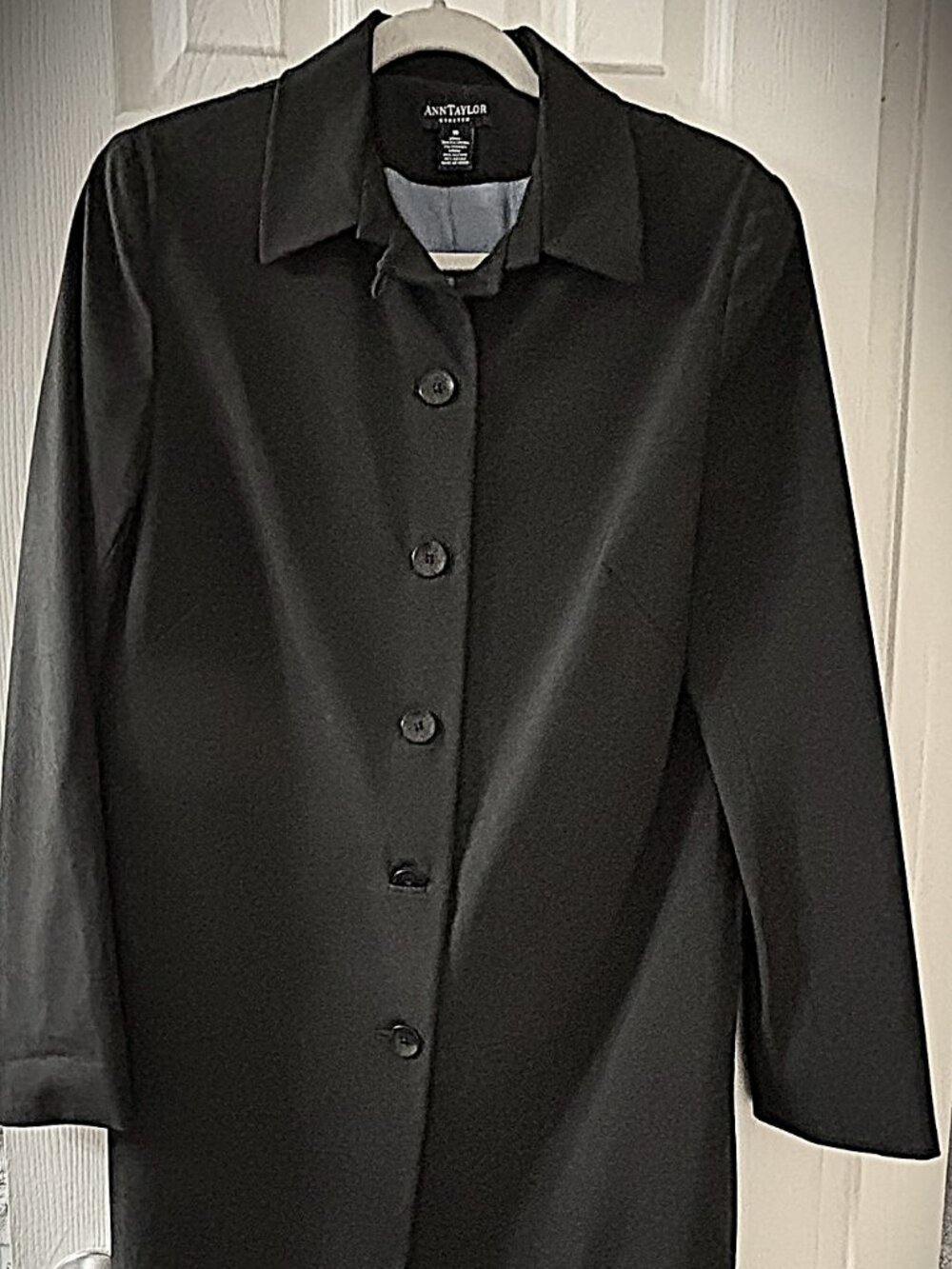 Ann Taylor Trench-stretch coat black jacket